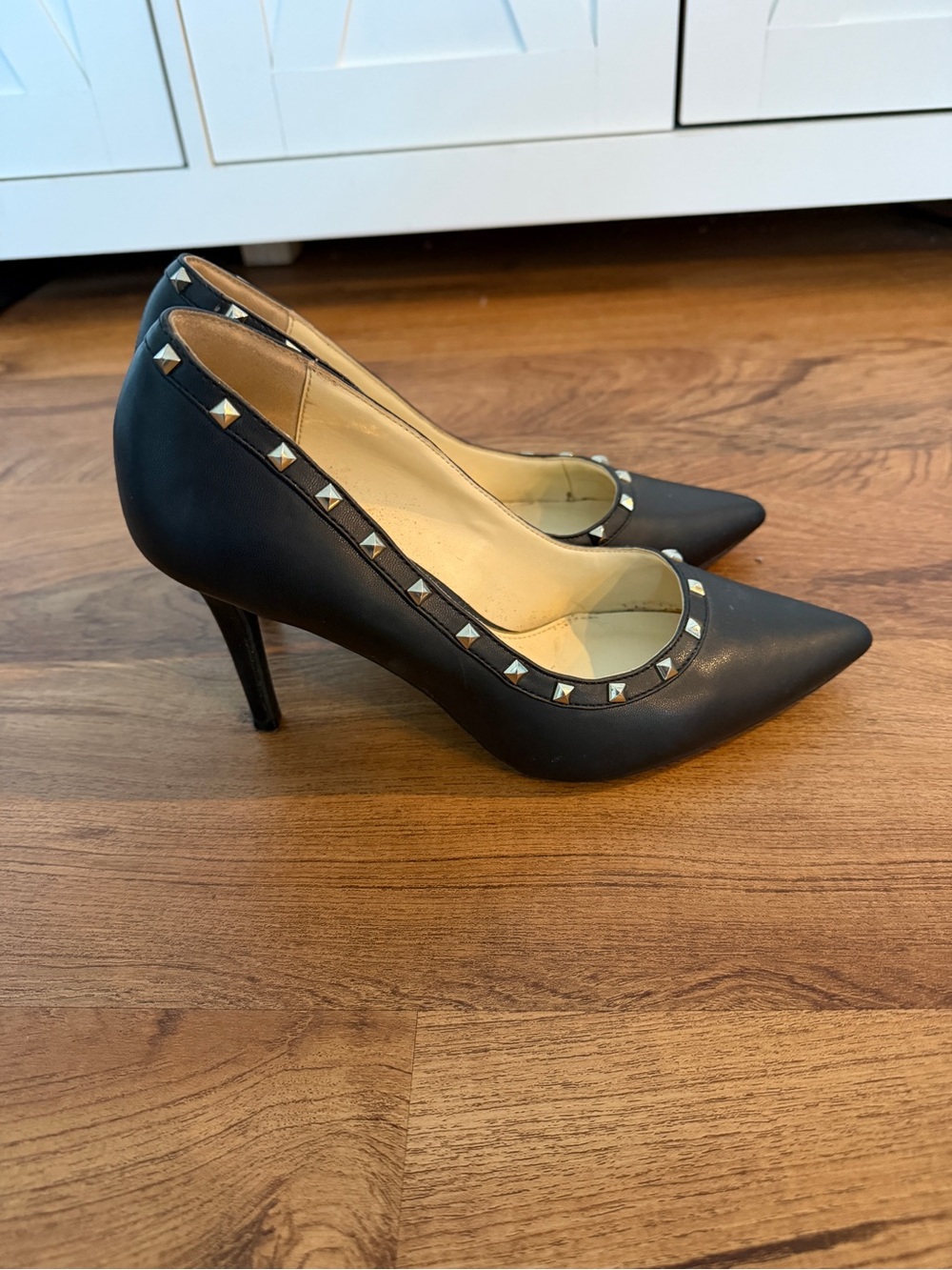 Jessica Simpson Black Pointed-Toe Studded Pumps - Picture 2 of 5